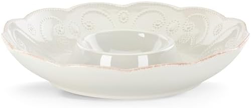 Lenox French Perle White Chip and Dip Tray by Lenox