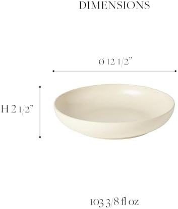Casafina Ceramic Stoneware 12.5" x 2.5", 103 oz. Serving Bowl - Pacifica Collection, Salt (White) | Microwave & Dishwasher Safe Dinnerware | Food Safe Glazing | Restaurant Quality Serveware - Image 2