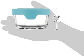 Anchor Hocking 2 Cup Glass Storage Containers with Lids, Set of 6 Glass Food Storage Containers with Mineral Blue TrueSeal Lids - Image 2