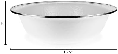 Golden Rabbit Enamelware Serving Basin, 4 quart, Solid White Textured - Image 5