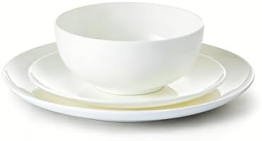 KINGSTONE Bone China Dinnerware Set for 2, 6-Piece Plates and Bowls Set by KINGSTONE