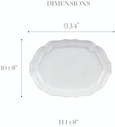 Casafina Ceramic Stoneware 14'' Oval Platter - Impressions Collection, White | Microwave, Dishwasher, Oven & Freezer Safe Dinnerware | Food Safe Glazing | Restaurant Quality Serveware - Image 2