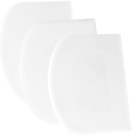 SURDOCA Dough Scraper Bench Scraper - 3P 4.7x3.7" Plastic Flexible Bowl Scraper, Sharp Edge & Angles Cake Scraper. Non-Slip Bakeware Decorating Tools Sculpting & Modeling Tools - Pure White by SURDOCA