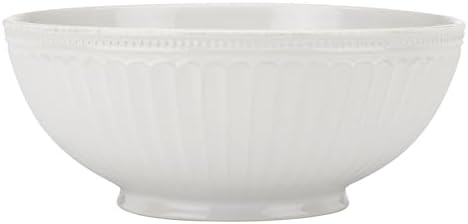 Lenox French Perle Groove White Stoneware Serving Bowl by Lenox