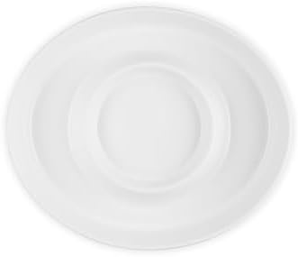 Le Creuset Stoneware Signature Oval Chip and Dip Platter, 13", White - Image 4