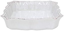Casafina Ceramic 9" Square Baker - Impressions Collection, White | Oven & Dishwasher Safe Bakeware | Food Safe Glazing | Restaurant Quality Dinnerware by Casafina