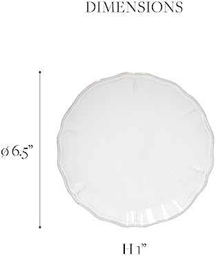 Costa Nova Ceramic Stoneware 7'' Bread Plate - Alentejo Collection, White | Microwave & Dishwasher Safe Dinnerware | Food Safe Glazing | Restaurant Quality Tableware - Image 2