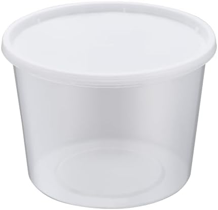 64oz [120 set] Heavy Duty Plastic Deli Container | BPA-Free Food Storage with Airtight Leak‑Proof Lids | Microwave, Freezer & Dishwasher Safe – Stackable, Bulk Reusable Soup & Meal Prep Tub by ProTakeOut