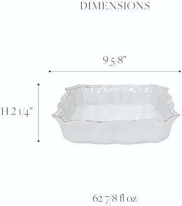 Casafina Ceramic 9" Square Baker - Impressions Collection, White | Oven & Dishwasher Safe Bakeware | Food Safe Glazing | Restaurant Quality Dinnerware - Image 2