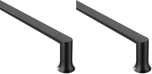 Moen Genta LX Modern Single Kitchen or Bathroom Towel Bar, 24-Inch, Matte Black, BH3824BL (Pack of 2) by Unknown