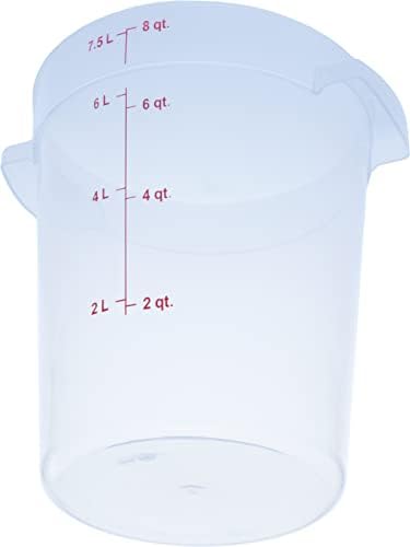 Carlisle FoodService Products Storplus Round Food Storage Container with Stackable Design for Catering, Buffets, Restaurants, Polypropylene (Pp), 8 Quart, Clear - Image 2
