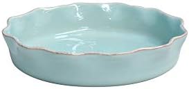 Casafina Ceramic Stoneware 11" Pie Dish - Cook & Host Collection, Robin's Egg Blue | Microwave & Dishwasher Safe Dinnerware | Food Safe Glazing | Restaurant Quality Serveware by Casafina