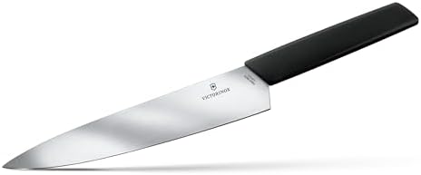 Victorinox Swiss Modern Chef's Knife - Kitchen Knife for Cutting Meat, Fruit & Vegetables - Premium Kitchen Accessories - Black Handle, 8.5" - Image 4
