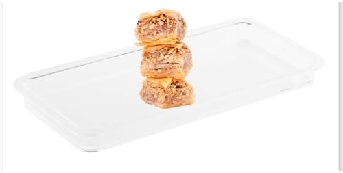 TableCraft 11886 Clear Rectangular Cake Plate, Plastic Food Tray for Pastries, Appetizers, and Sandwiches, Bakery Display, BPA-Free SAN, 14.75" x 7.25" by TableCraft