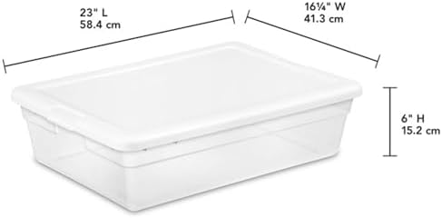 Sterilite 28 Quart Storage Box with Lid, Clear Plastic Container for Organizing and Storing Items Underbed in Bedroom, Stackable Design, 10-Pack - Image 2
