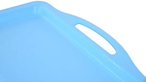 Mintra Home Large Unbreakable Plastic Rectangular Serving Tray/Platter with Handle 14 Inch 'Blue' (Heavy Duty,Large Capacity Great for Kitchen, Wedding, Restaurant Indoor or Outdoor Picnic Camping - Image 4