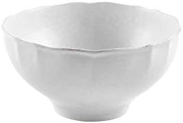 Casafina Ceramic Stoneware 10" x 5", 125 oz Serving Bowl - Impressions Collection, White | Microwave & Dishwasher Safe Dinnerware | Food Safe Glazing | Restaurant Quality Serveware by Casafina