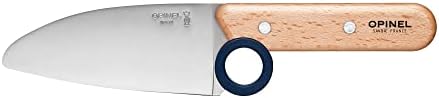 Opinel Le Petit Chef 254641 Kitchen Knife Set for Children, 3 Pieces, in Blue, Chef's Knife, Finger Guard, Peeler - Image 3