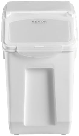VEVOR Rice Storage Container, 3.5Gal/15Lx2 + 4.5Gal/20Lx2 Large Dog Food Dispenser Bin, Kitchen Ingredient Grain Cereal Bin, Pet food Containers with Wheels, 4 Measuring Cups, Airtight Lid, 4 Pack - Image 4