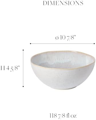 Casafina Ceramic Stoneware 11" x 4.5", 119 oz Serving Bowl - Eivissa Collection, Sea Blue | Microwave & Dishwasher Safe Dinnerware | Food Safe Glazing | Restaurant Quality Serveware - Image 2