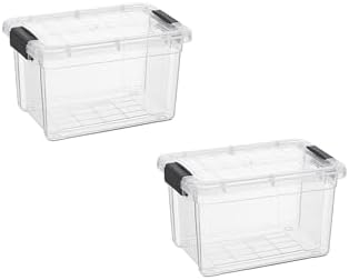 Superio 1.4 Quart Mini Clear Plastic Storage Container with Lid, Stackable Small Organizer Box for Crayons, Art Supplies, Beads, Sewing, Stationery & Food Storage, 2 Pack by Superio