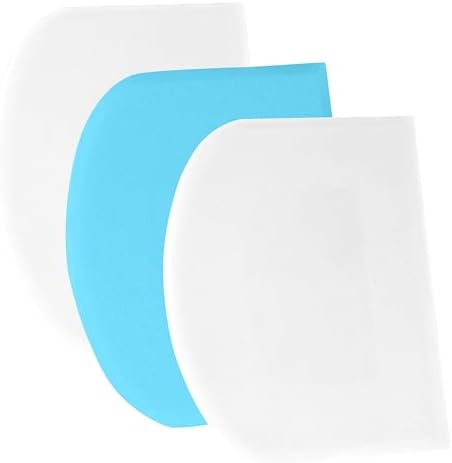 SURDOCA Dough Scraper Bench Scraper - 3P 13x7.9" Plastic Flexible Bowl Scraper, Sharp Edge & Angles Cake Scraper. Non-Slip Bakeware Decorating Tools Sculpting & Modeling Tools - White+Blue+White by SURDOCA
