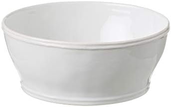 Casafina Ceramic Stoneware 9.5" x 4", 98 oz Serving Bowl - Fontana Collection, White | Microwave & Dishwasher Safe Dinnerware | Food Safe Glazing | Restaurant Quality Serveware by Casafina