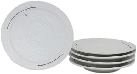Ebros Gift Modern Yukino Hana Snow Flowers Ceramic Dinnerware Serveware Kitchenware Set Oriental Asian Restaurant Supply (Pack Of 5 Large Round Dinner Plates 10"D) - Image 2