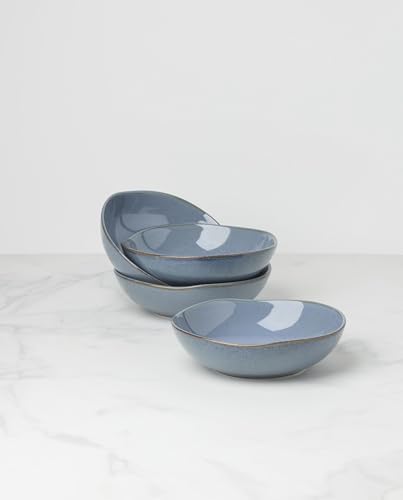 Oneida Organic Shades Blue Stoneware Pasta Bowl Set for 4, 34.5oz - Image 2