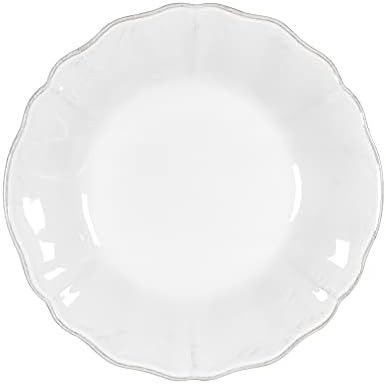 Costa Nova Ceramic Stoneware 10'' Soup Pasta Plate - Alentejo Collection, White | Microwave & Dishwasher Safe Dinnerware | Food Safe Glazing | Restaurant Quality Tableware by CostaNova