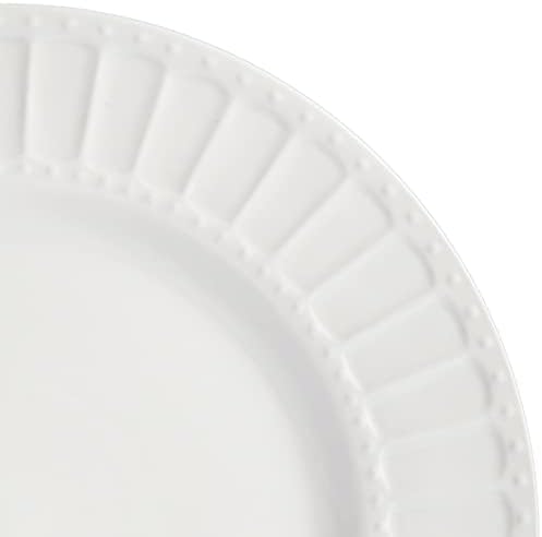Gibson Home Zen Buffet Porcelain Ceramic Dinnerware Sets for 8, Plates and Bowls Set (40pcs), White Embossed Dishes - Image 4