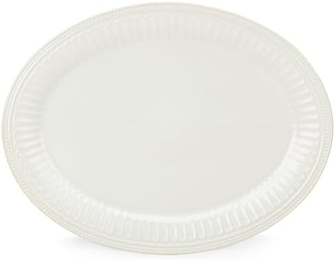 Lenox French Perle Groove White Stoneware Serving Platter by Lenox