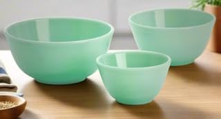 Mixing Nesting Bowls - Set of 3 - American Made - Mosser Glass USA (Jade) by Rosso+Glass