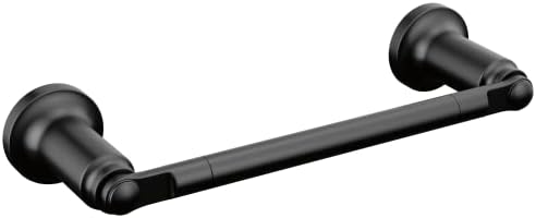 Delta Saylor (1-Pack) 8'' Towel Rack for Bathroom Matte Black Towel Bar for Bathroom Wall Hand Towel Holder Rod Wall Mounted Kitchen Towel Holder 73508-BL by DeltaFaucet
