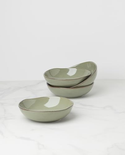Oneida Organic Shades Sage Green Stoneware Pasta Bowl Set for 4, 34.5oz - Image 2