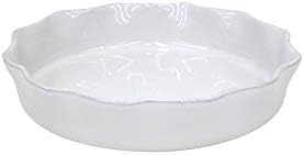 Casafina Ceramic Stoneware 11" Pie Dish - Cook & Host Collection, White | Microwave & Dishwasher Safe Dinnerware | Food Safe Glazing | Restaurant Quality Serveware by Casafina
