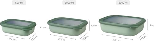 Mepal – Multi Bowl Cirqula 3-Piece Set – Food Storage Container with Lid - Suitable as Airtight Storage Box for Fridge & Freezer, Microwave Container & Servable Dish - 500, 1000, 2000ml - Nordic Black - Image 3