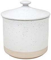 Casafina Ceramic Stoneware 49 oz. Canister - Fattoria Collection, White | Microwave & Dishwasher Safe Dinnerware | Food Safe Glazing | Restaurant Quality Serveware by Casafina