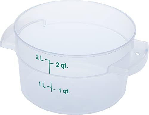 Carlisle FoodService Products Storplus Round Food Storage Container with Stackable Design for Catering, Buffets, Restaurants, Polypropylene (Pp), 2 Quart, Clear by CarlisleFoodServiceProducts