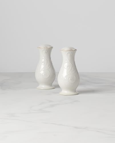 Lenox French Perle White Tall Salt and Pepper Set - - Image 2