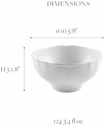 Casafina Ceramic Stoneware 10" x 5", 125 oz Serving Bowl - Impressions Collection, White | Microwave & Dishwasher Safe Dinnerware | Food Safe Glazing | Restaurant Quality Serveware - Image 2