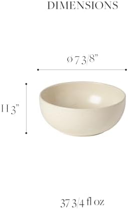Casafina Ceramic Stoneware 7.5" x 3", 37 oz. Serving Bowl - Pacifica Collection, Salt (White) | Microwave & Dishwasher Safe Dinnerware | Food Safe Glazing | Restaurant Quality Serveware - Image 2