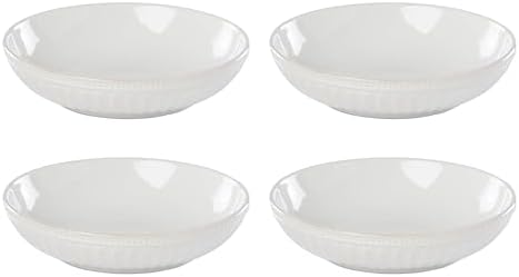 Lenox French Perle Groove White Stoneware Pasta Bowl Set for 4, 48oz by Lenox