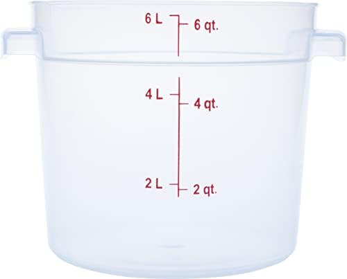Carlisle FoodService Products Storplus Round Food Storage Container with Stackable Design for Catering, Buffets, Restaurants, Polypropylene (Pp), 6 Quart, Clear - Image 2