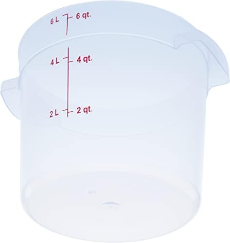 Carlisle FoodService Products Storplus Round Food Storage Container with Stackable Design for Catering, Buffets, Restaurants, Polypropylene (Pp), 6 Quart, Clear - Image 2
