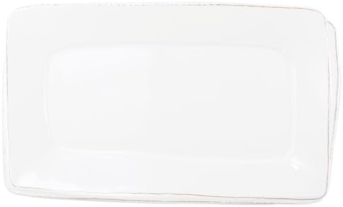 VIETRI Melamine Lastra White Rectangular Platter by Vietri
