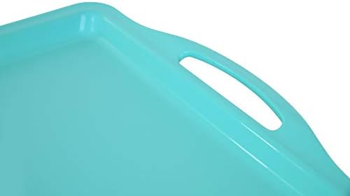 Mintra Home Durable Serving Tray (1pk, Teal) - Unbreakable, Breakfast, Cafeteria, Fast Food, Handles - Image 3
