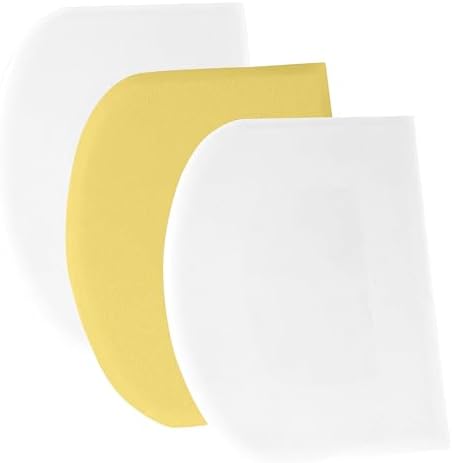 SURDOCA Dough Scraper Bench Scraper - 3P 11.8x7.3" Plastic Flexible Bowl Scraper, Sharp Edge & Angles Cake Scraper. Non-Slip Bakeware Decorating Tools Sculpting & Modeling Tools - White+Yellow+White by SURDOCA