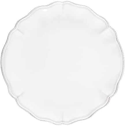 Costa Nova Ceramic Stoneware 11'' Dinner Plate - Alentejo Collection, White | Microwave & Dishwasher Safe Dinnerware | Food Safe Glazing | Restaurant Quality Tableware by CostaNova