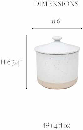 Casafina Ceramic Stoneware 49 oz. Canister - Fattoria Collection, White | Microwave & Dishwasher Safe Dinnerware | Food Safe Glazing | Restaurant Quality Serveware - Image 2